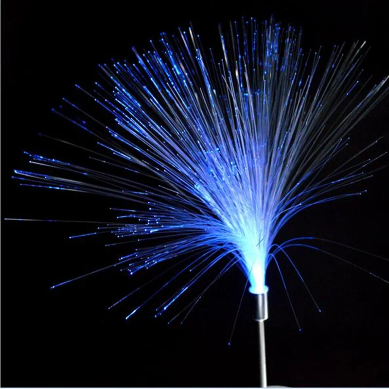 2pcs novelty color changing solar light fiber optic fiber optic solar lighting