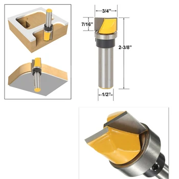 

1/4" Shank Flush Trim Hinge Mortise Template Router Mills Bit 3/4" x 7/16"
