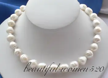

Z3126 16" 17mm baroque drip white freshwater pearl necklace