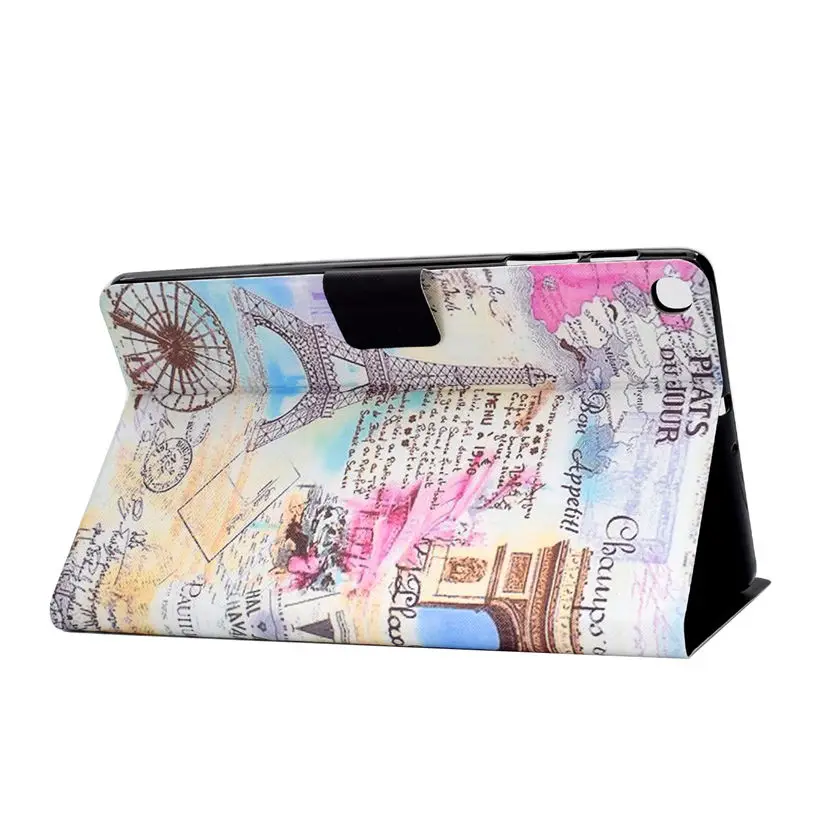 Tower Painted Case For Samsung Galaxy Tab A 10.1 T510 T515 SM-T510 SM-T515 Cover Funda Tablet Flip Stand Shell Coque+Gift