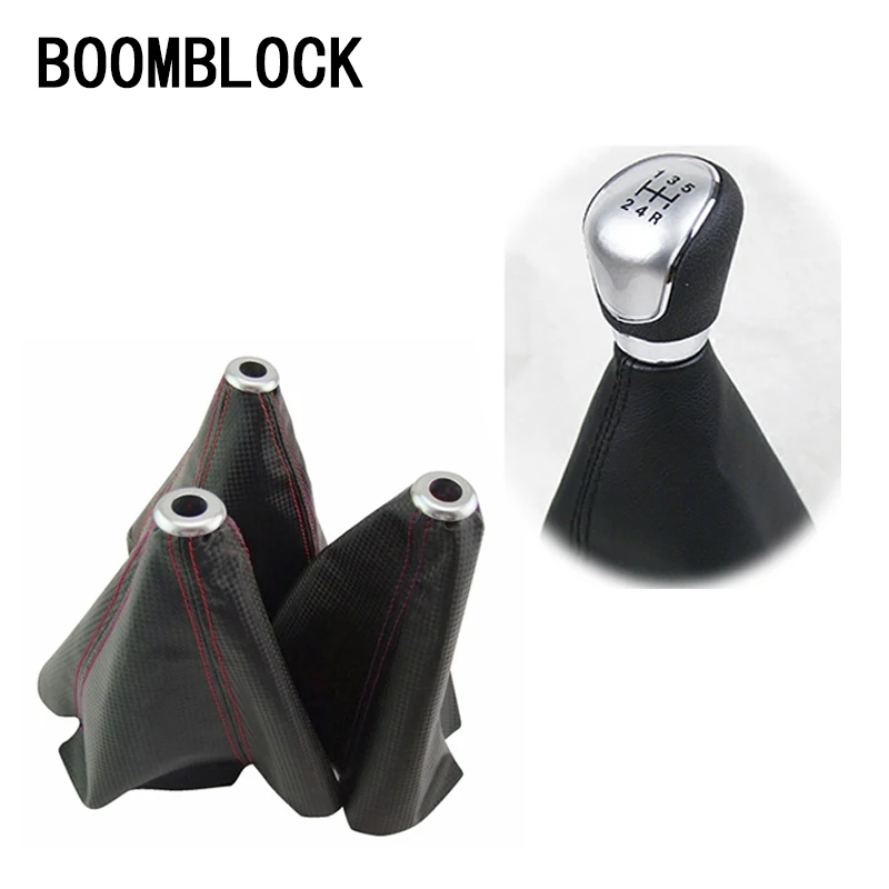 

BOOMBLOCK Genuine Leather Carbon Car Gear Shift Cover For Inifiniti Kia Rio 3 K2 Sportage Ceed Ford Fiesta Mondeo Suzuki Swift