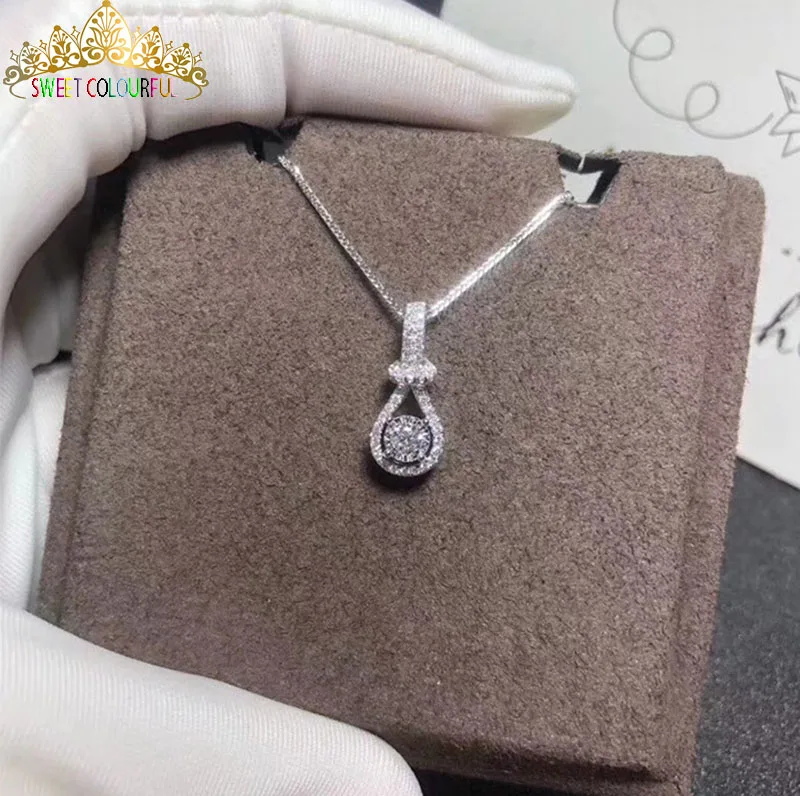 

Jewelry 18K gold natural South African Diamond Necklace Wedding gifts HI002