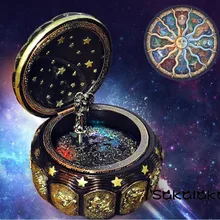 Брендовая Высококачественная серия зодиака светящаяся Поворотная заводная шкатулка музыкальная шкатулка креативный подарок на день рождения