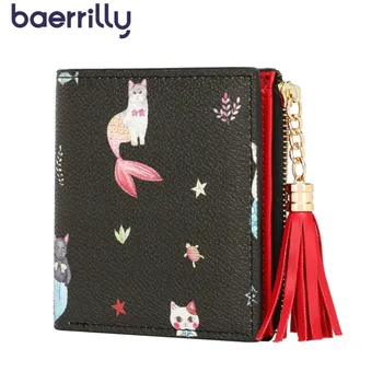 

New Genuine Leather Mini Bag Tassels Women Wallet Ladies Purses Handbag Card Holder Short Coin Purse Zipper Wallet Mini Women