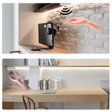 Светодиодный светильник для шкафа, домашний светильник, светильник для кухонного шкафа, светильник для шкафа, ручная волна, активированная диммируемая светодиодная лента для коридорной лампы