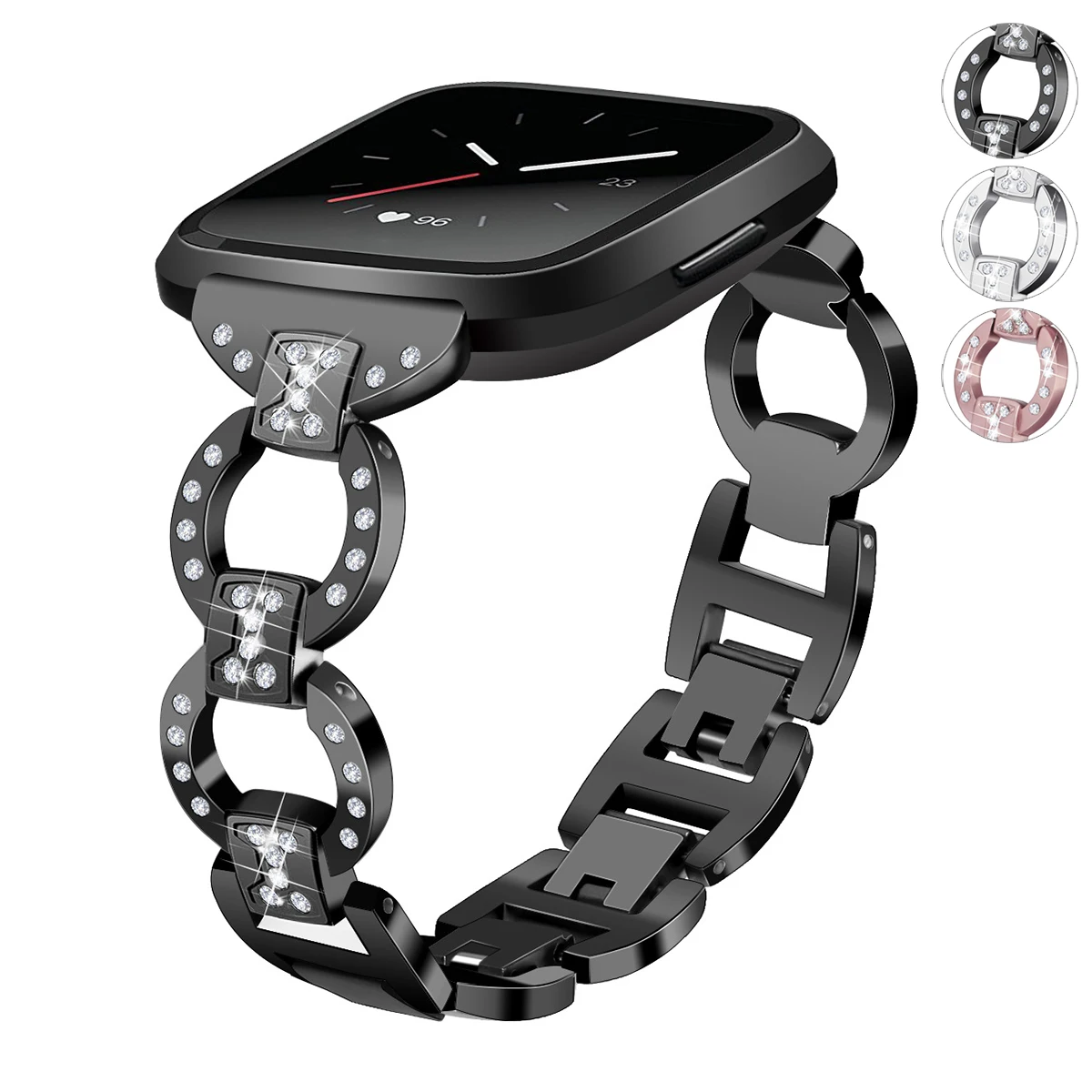 

Essidi Women Stainless Steel Bracelet Smart Watch Band Loop For Fitbit Versa Metal Wristband Strap Band
