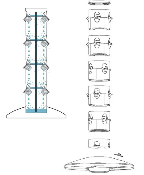 48 шт. чистая чашка Центробежная система распыления Aeroponics с Емкость для рассады