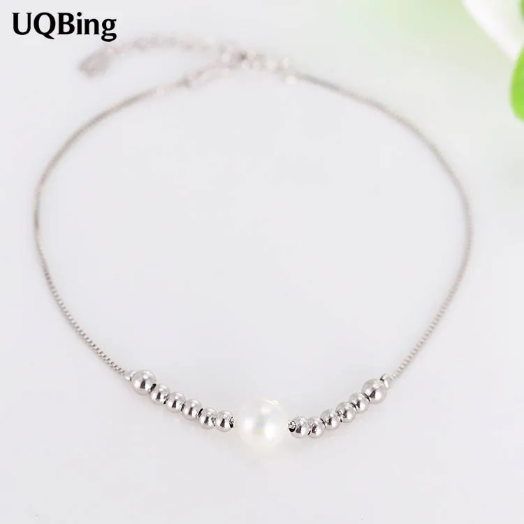 

925 Sterling Silver Beads Bracelets Pure Sterling Silver 925 Pearl Bracelets Jewelry Pulseras Pulseira