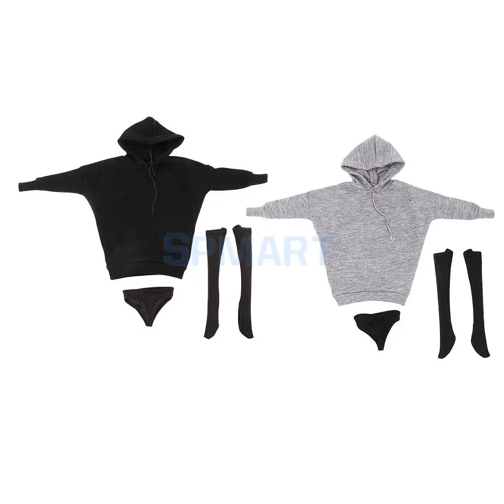 

1/6 Street Style Hoodie Sweatshirt+Stocking+Briefs for 12inch Hot Toys Phicen Kumik Figure Body