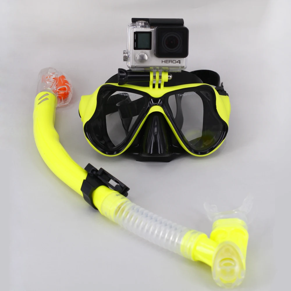New For Gopro silicon diving mask with snorkeling set for Gopro and For