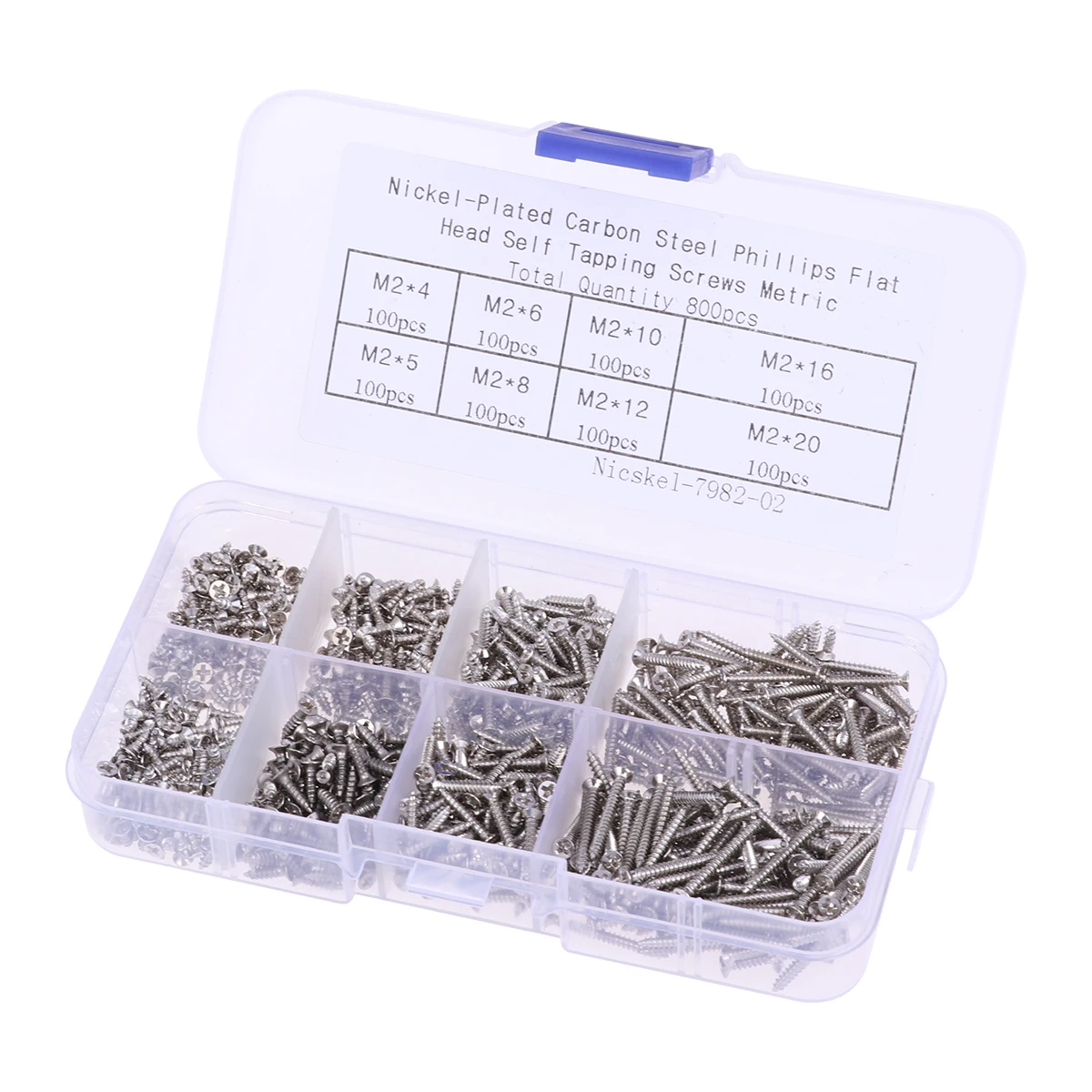 

Pack of 800 Screws Set Carbon Steel High Quality Premium With Carry Case Countersink Screw kit for Office Home Repairing