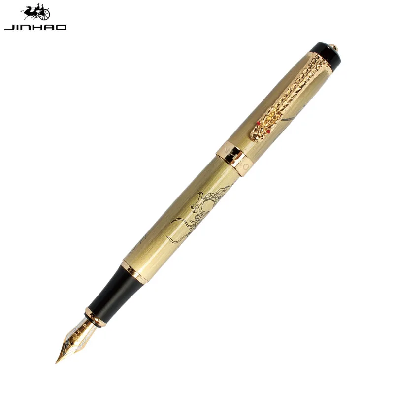 Jinhao Восточный Дракон авторучка с 0,5 мм пером Роскошные Металлические чернильные ручки для бизнеса подарок Офисные принадлежности