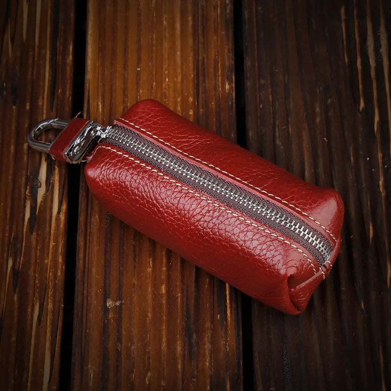 

New Genuine Leather Key Case Pouch Women Keychain Magnetic buckle Key Case Bag Men Key Holder Housekeeper Keys Organizer