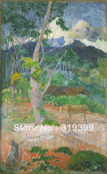

paul gauguin Oil Painting Reproduction on Linen cavas,Landscape with a Horse, 100%handmade,Free Fast Shipping,Museum Quality