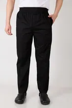 2018 New men’s chef pants Kitchen Trouser bottoms ajustable waist with elastic band pants food service pants black color 2531#