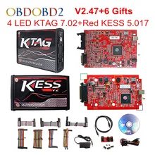 Online V2.47 Red Kess V5.017 OBD2 Manager Tuning Kit EU KTAG V7.020 4 LED Kess V2 5.017 BDM Frame K-TAG 7.020 ECU Programmer