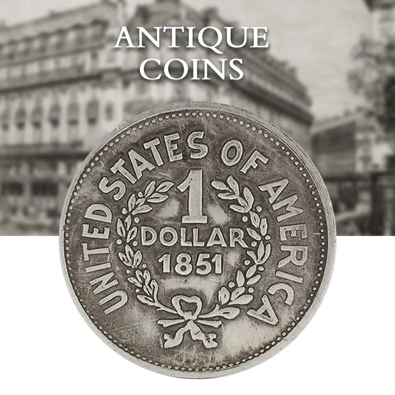 

Simulated US 1851 Commemorative Coin Imitative USA Year 1851 1 Dollar Commemorative Coin Gift Collection Dia 38mm Drop Shipping