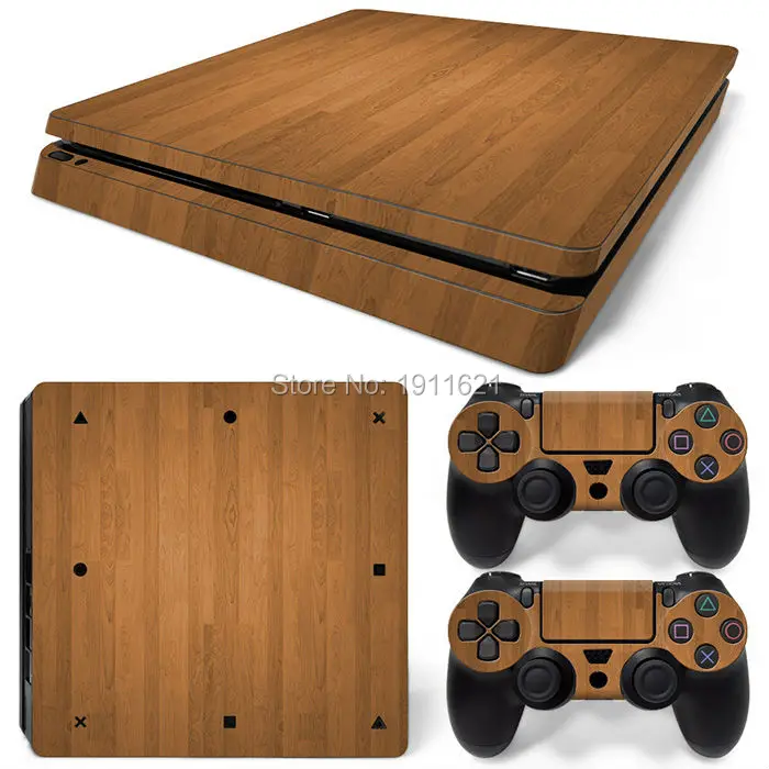 

OSTSTICKER Pro Gamer Wooden Decal Skin Sticker decal For Playstation 4 Slim for PS4 slim Console Controllers skins