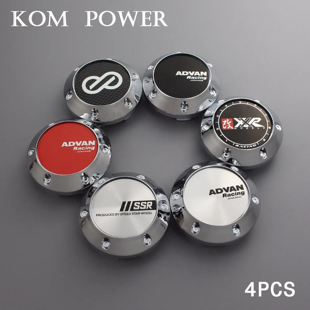 

KOM set of 4 64.5mm enkei center cap advan racing wheels rims trim cover cap with ssr sign xxr logo sticker clip 56mm/2.2 inch