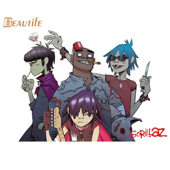 

New Arrival Gorillaz Poster Cloth Silk Poster Home Decoration Wall Art Fabric Poster Print 30x45cm,40X60cm.50X75cm,60X90cm