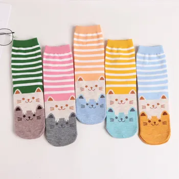 

PEONFLY Plate Woman Animal Can Beloved Daughter funny cat cute Socks hosiery women Kitty Cotton Comfortable Socks japan kawaii