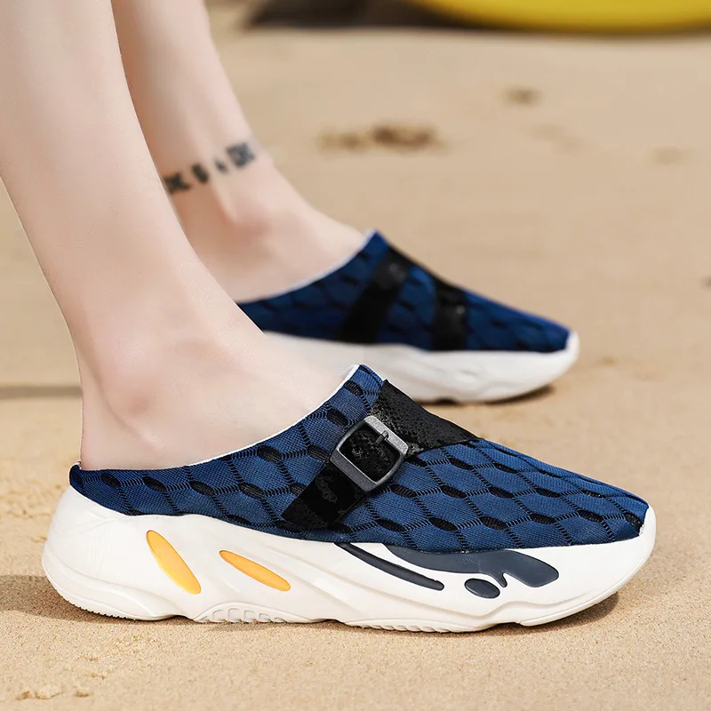Новая мода кокосовое прилив перетаскивание тенденция XL сандалии дышащие Нескользящие пляжные сандалии разноцветные