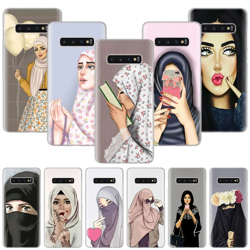 

Muslim Islamic Gril Eyes Arabic Hijab Girl Phone Cases for Samsung Galaxy S8 S9 S10 Plus S10e M10 M20 M30 S7 Edge A50 Hard PC ca