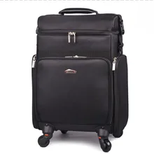 Большой вместимости, легкие Парусиновые тележка Красота, косметичка, сумка для макияжа, коробка секция розетки косметичка с колесами