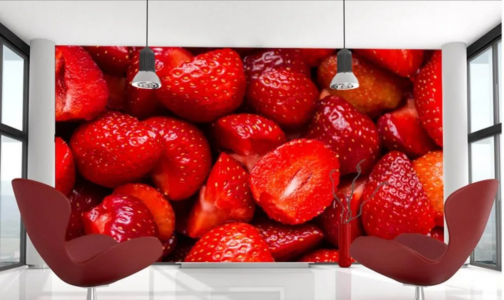 3d фрески обои для гостиной домашний декор клубника крупный план искусственная