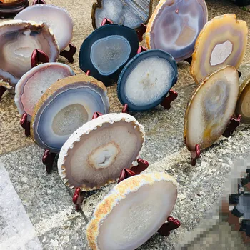 

Natural Crystal Gem Stone Rough Agate Slice for Coaster very beautiful agate specimen nature stones