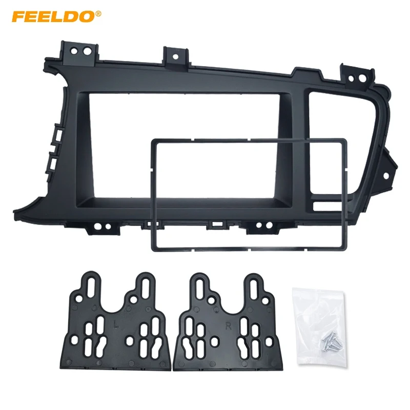 

FEELDO 2Din Car DVD Radio Fascia Frame for KIA Optima K5 (LHD) 2010+ Dashboard Installation Mount Frame Panel Trim Kit #HQ5163