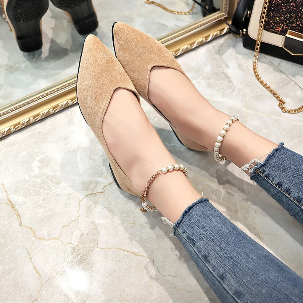 SAGACE/Женская обувь; модные однотонные тонкие туфли с острым носком ...