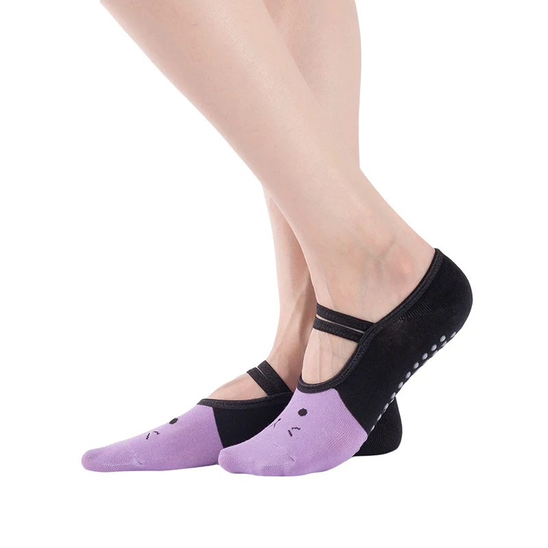 Женские высококачественные Нескользящие бандажные хлопковые носки для фитнеса, Женские Дышащие носки для пилатеса и балета, танцевальные носки