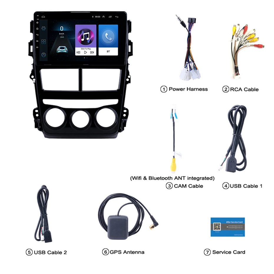 Flash Deal 9 inch 2.5D IPS Tempered HD multi-touch screen Android 8.1 NAVI for Toyota Vios yaris 2018 with Bluetooth USB WIFI support SWC 2