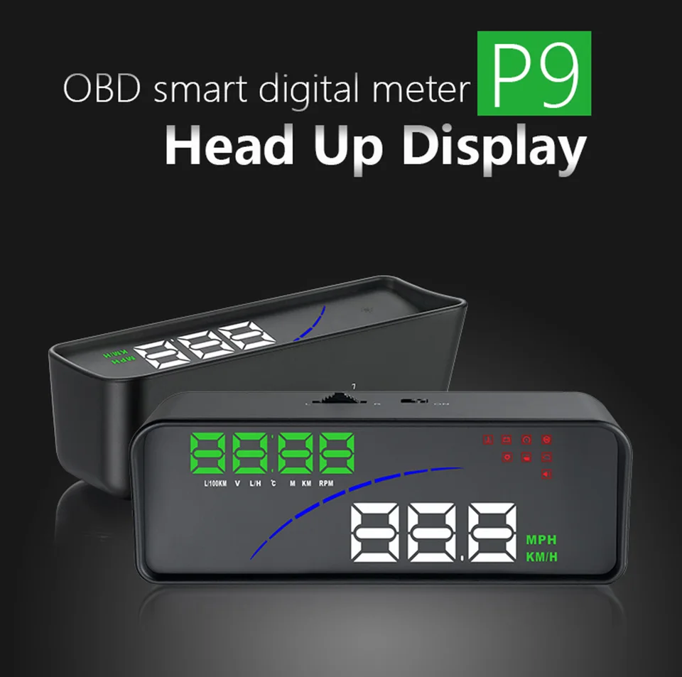 Дисплей на голову P9 OBD2 универсальный дисплей HUD автомобильный Умный Цифровой скоростной проектор на лобовое стекло км/ч распродажа