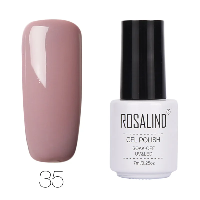 ROSALIND 7ML Gel Varnish Hybrid Nails Art Vernis Semi Перманентный гель для ногтей для ногтей для маникюра Замачивание верхнего базового белого геля - Цвет: 35