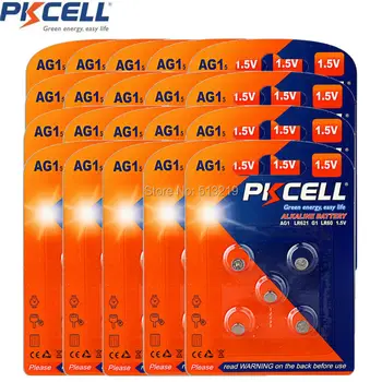 

100Pcs/20Cards G1 Button Batteries 13mAh AG1 LR621 Alkaline LR60 SR621 SR621SW 164 364A 364 Battery For Remote Control Bullets