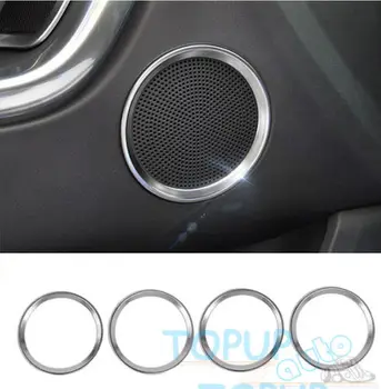 

CHROME INNER DOOR STEREO SPEAKER COVER TRIM BEZEL FIT FOR 2015- LAND ROVER DISCOVERY SPORT
