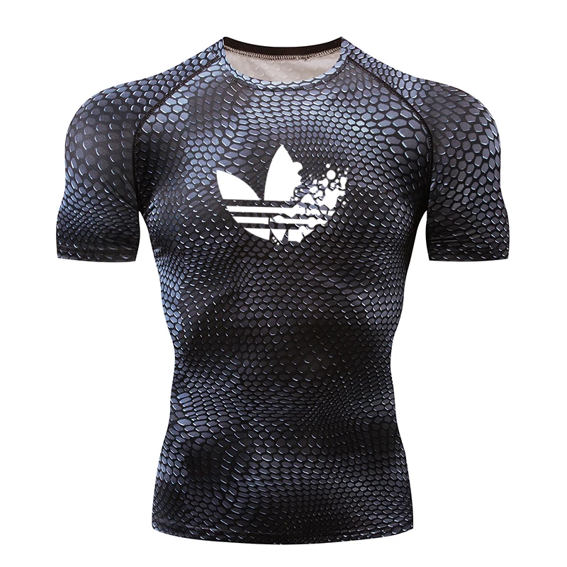 

New Brand T shirt Fitness Sport Shirt Men Rashgard Mens Quick Dry Fit Men Running Shirt Crossfit T Shirt Gym Tights LOGO Printed