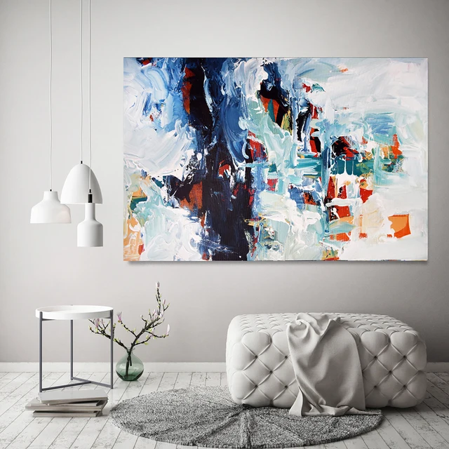 Grey And White Textured Large Abstract Painting On Canvas Grey And White Textured Large Abstract Painting On Canvas Extra Wall Art