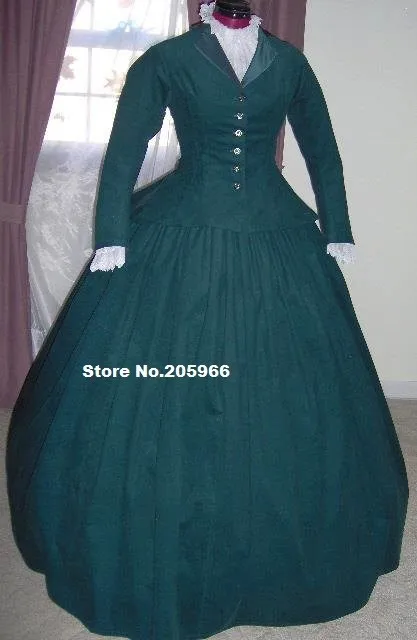 Пользовательский Made-1800s Викторианский Dress-1860s, Civil War, путешествие, посещение, костюм куртка, костюм реконструктора/костюм для вечеринки