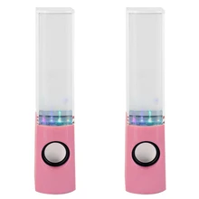 3.5mm USB Dancing Water Show LED Light Music Fountain Speaker For PC Laptop Cellphone MP3 MP4,PINK