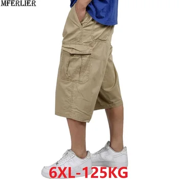 

summer men out door cargo shorts sports plus size big 5XL 6XL cotton shorts Stretch elasticity casual loose shorts pocket thin
