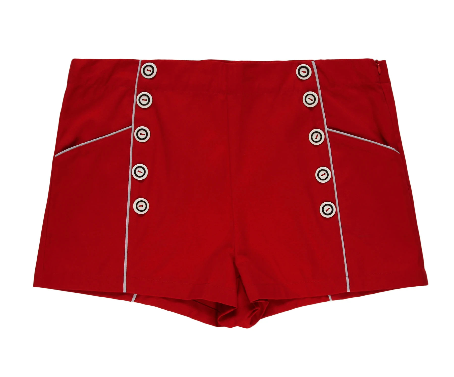 New Style Ladies High Waist Shorts Red 