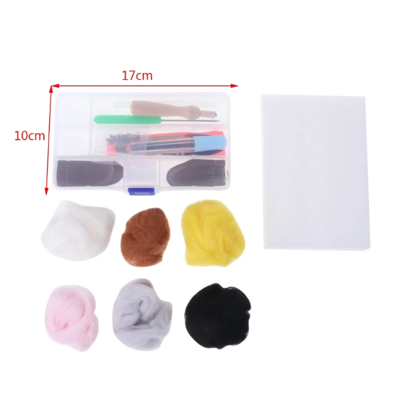 

15Pcs/set 6 Colors Mat Sewing Tool Felting Wool Felt With Needles Craft DIY Art
