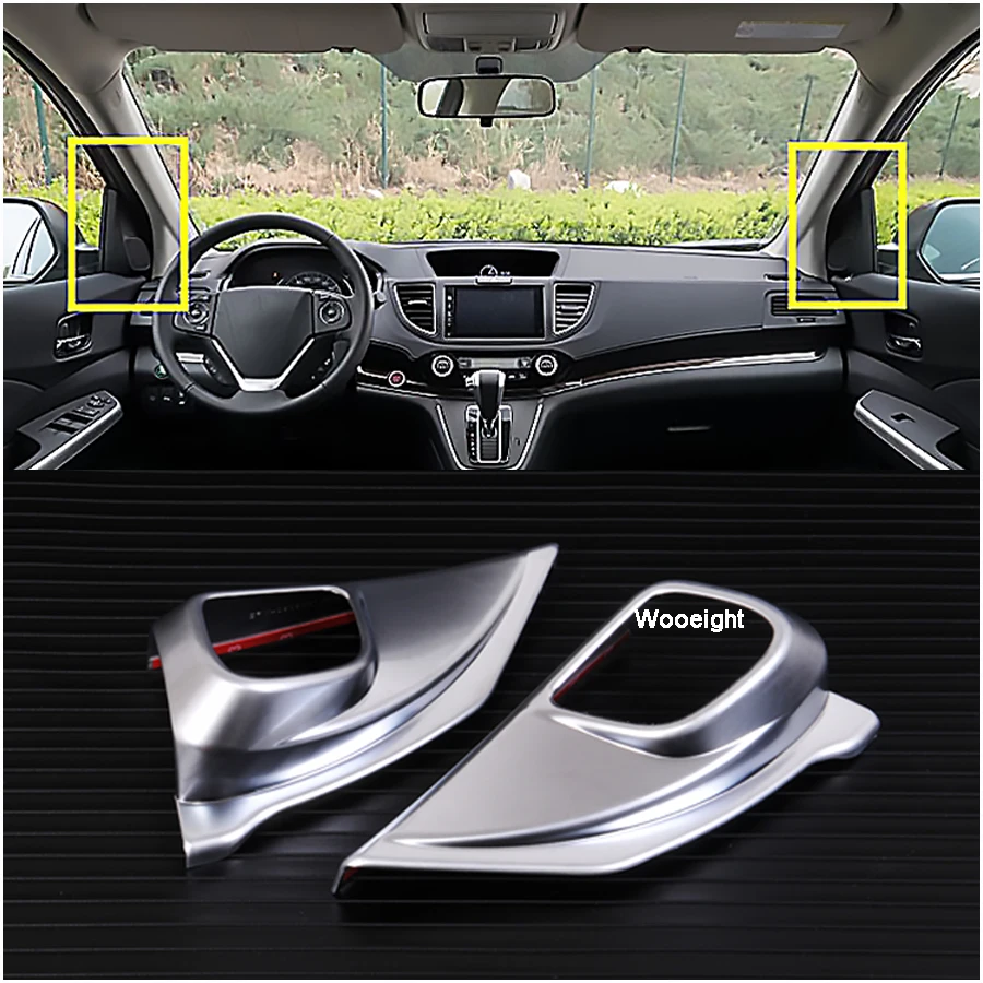 

Car Styling 2Pcs ABS Chrome Front A Pillar Door Stereo Speaker Decoration Trim Frame Cover For Honda CRV CR-V 2012-2015 2016