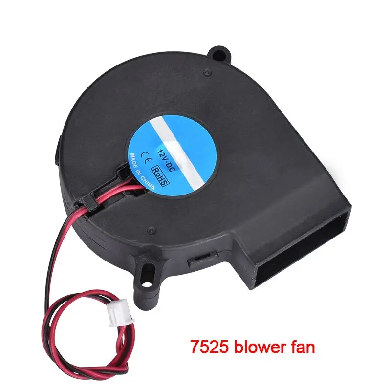 

Top quality 75x75x25mm 7525 12V DC brushless electric turbo fan 7525 blower fan 3D0013 for 3d printer parts