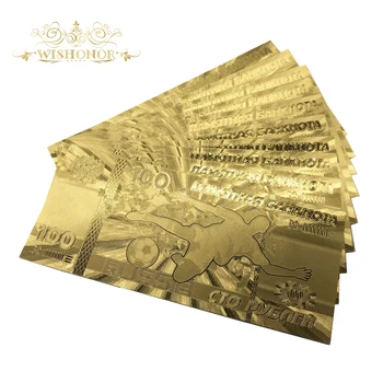 

Very Fast Shipping For New Products For 2018 Russia World Cup 100 Roubles Banknote in 24k Gold Plated as Souvenir Gift