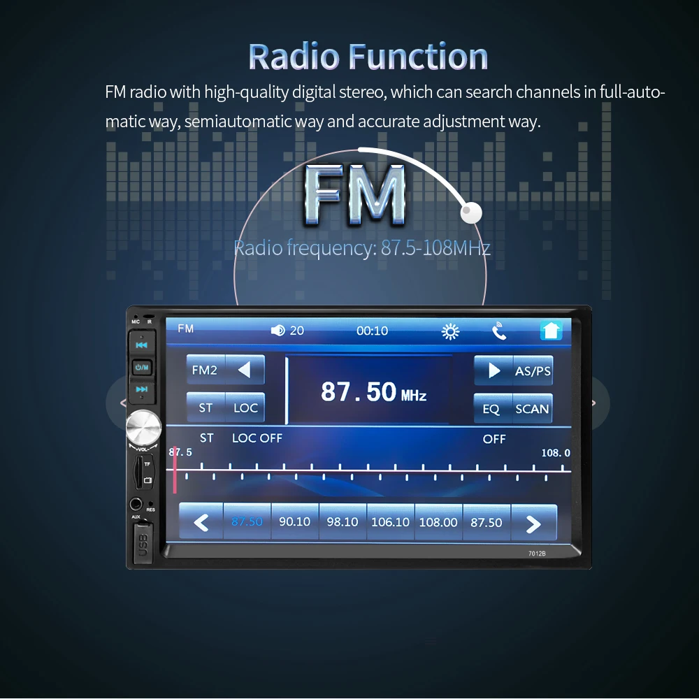 2 din автомагнитола coche recorder Bluetooth 2din 12 В плеер " HD сенсорный экран MP3 MP5 Авто аудио стерео TF USB FM Авторадио 7012b