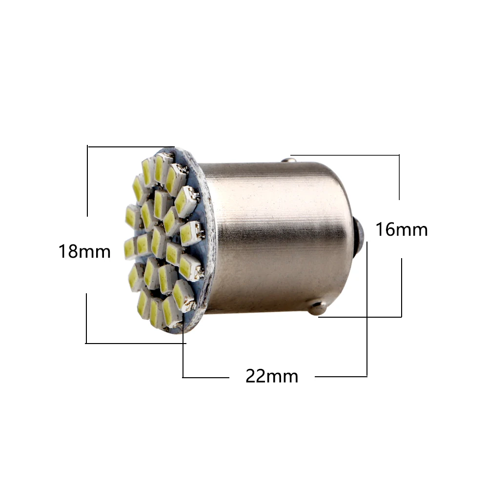 50/100 шт 1206 22 SMD светодиодные лампы 1156 BA15S авто лампы сигнала поворота Стоп-сигнал задняя парковка задние габаритные огни 12В белого, красного, желтого и 176LM